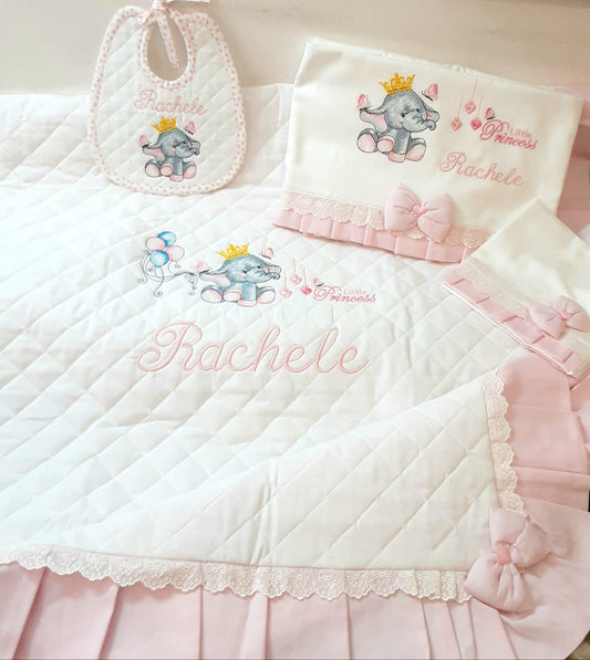 Set Nascita Personalizzato Rosa - n.4 fatti a mano
