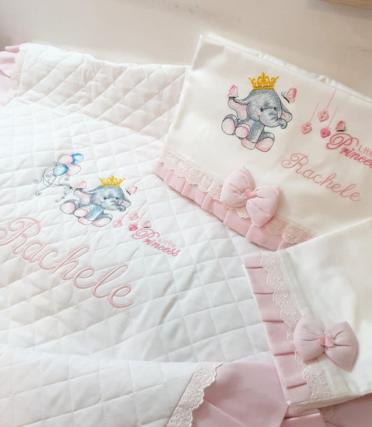 Set Nascita Personalizzato Rosa - n.4 fatti a mano