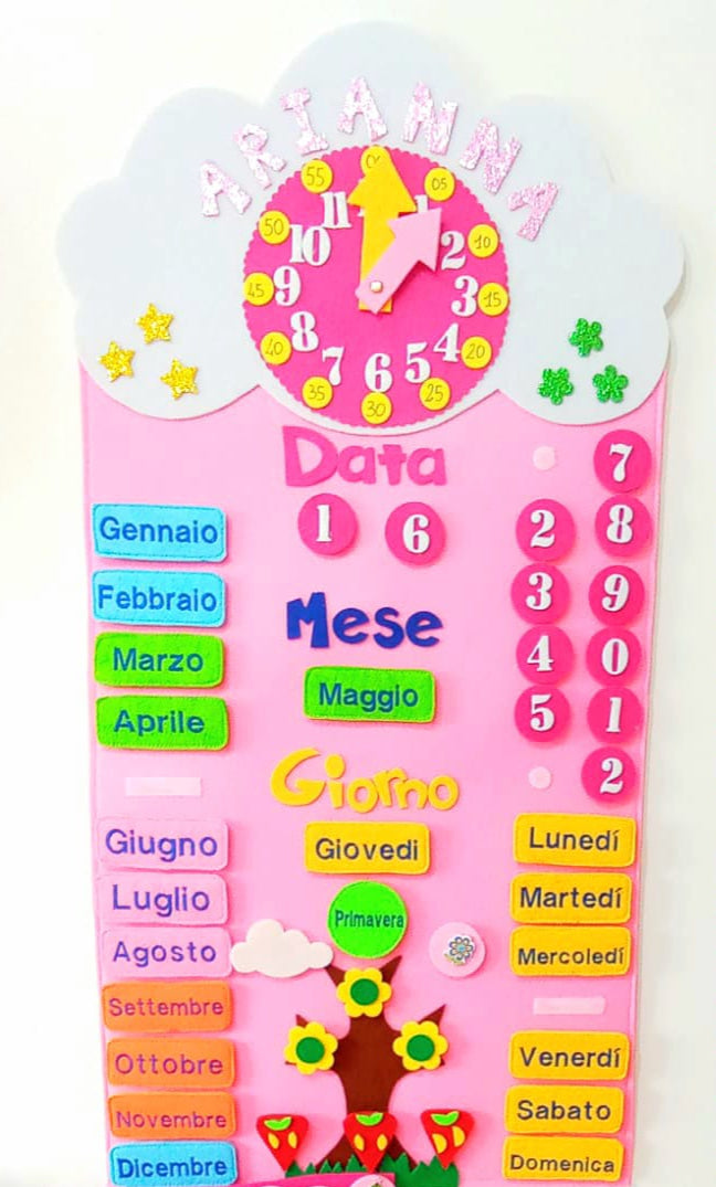 Calendario montessoriano per bambina