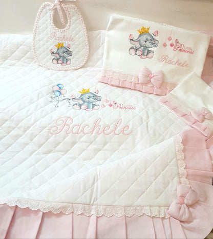 Set Nascita Personalizzato Rosa - n.4 fatti a mano